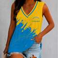 [SPECIAL OFFER] NEW CUSTOMIZED NFL09 LAC LOS ANGELES CHARGERS WOMEN'S V-NECK TANK TOP