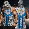 [SPECIAL OFFER] NEW CUSTOMIZED NFL09 LAC LOS ANGELES CHARGERS HOODED TANK TOP