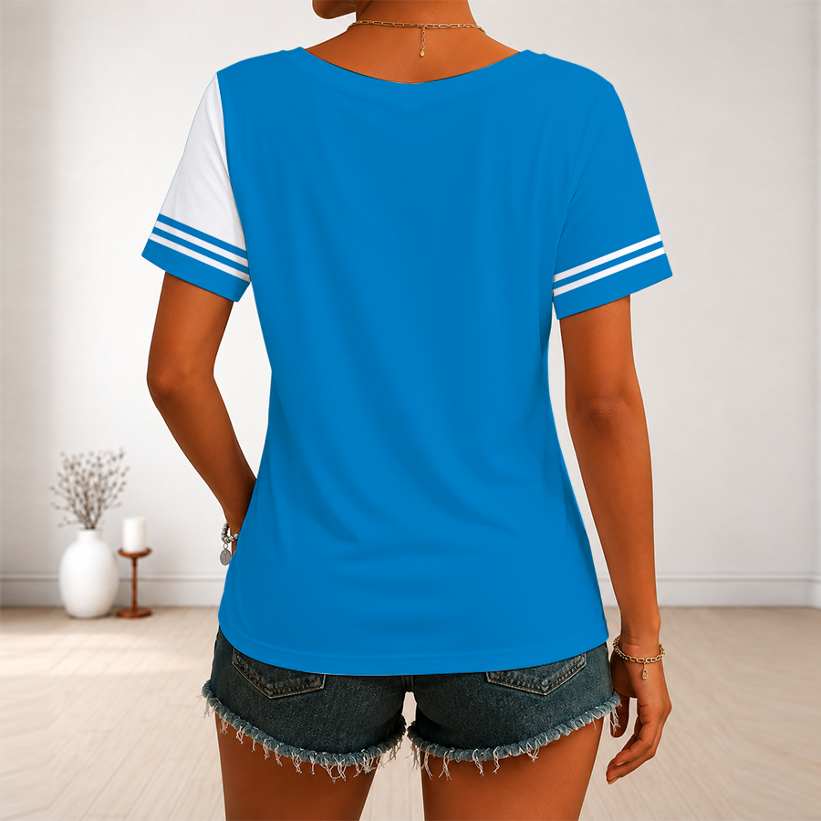 [SPECIAL OFFER] NEW CUSTOMIZED NFL09 LAC LOS ANGELES CHARGERS V-NECK FEMALE SHIRT