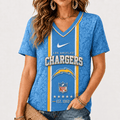 [SPECIAL OFFER] NEW CUSTOMIZED NFL09 LAC LOS ANGELES CHARGERS V-NECK FEMALE SHIRT