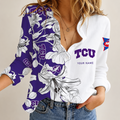 [FAN FAVORITE] NEW CUSTOMIZED NCAA FBS09 THF TCU HORNED FROGS WOMEN CASUAL SHIRT