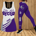 [FAN FAVORITE] NEW CUSTOMIZED NCAA FBS09 THF TCU HORNED FROGS HOLLOW TANK TOP & LEGGINGS SET