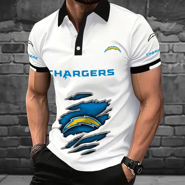 [SPECIAL OFFER] NEW CUSTOMIZED NFL09 LAC LOS ANGELES CHARGERS POLO SHIRT