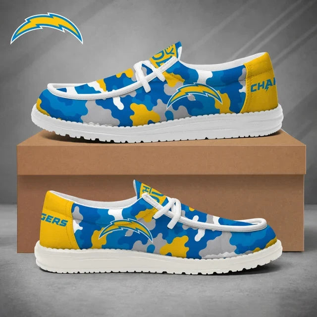 [SPECIAL OFFER] NEW CUSTOMIZED NFL09 LAC LOS ANGELES CHARGERS LOAFER SHOES