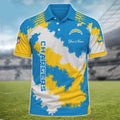 [SPECIAL OFFER] NEW CUSTOMIZED NFL09 LAC LOS ANGELES CHARGERS MULTICOLOR POLO SHIRT