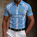 [SPECIAL OFFER] NEW CUSTOMIZED NFL09 LAC LOS ANGELES CHARGERS ZIP POLO SHIRT