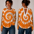 [FAN FAVORITE] NEW CUSTOMIZED NCAA FBS01 TNV TENNESSEE VOLUNTEERS WOMEN'S BACK V-CUT LONG-SLEEVE SHIRT