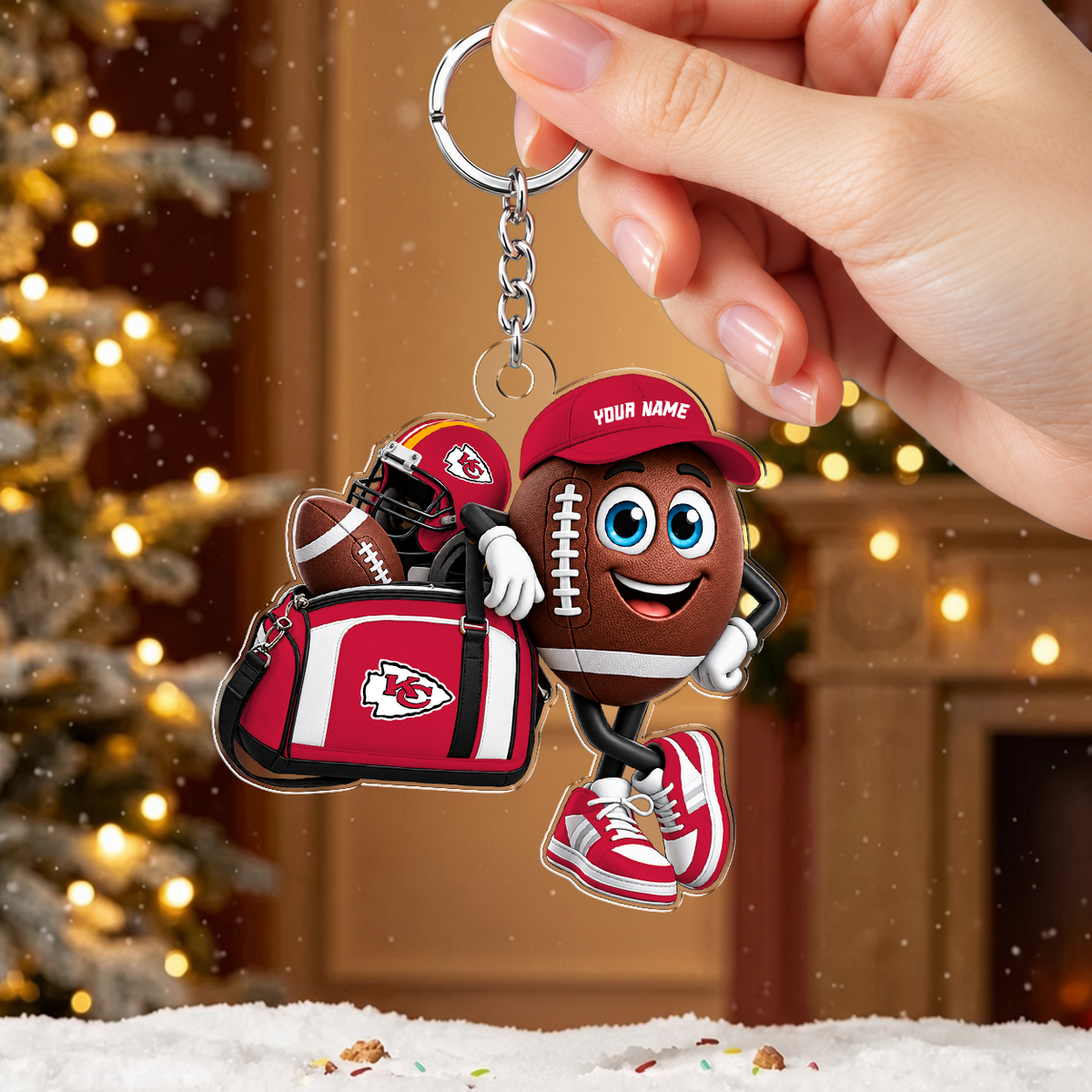 [SPECIAL OFFER] NEW CUSTOMIZED NFL01 KCC KANSAS CITY CHIEFS ACRYLIC KEYCHAIN