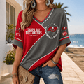 [SPECIAL OFFER] NEW CUSTOMIZED NFL10 TBB TAMPA BAY BUCCANEERS WOMEN'S HEART V-NECK LONG SLEEVE SHIRT