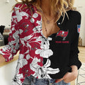[SPECIAL OFFER] NEW CUSTOMIZED NFL10 TBB TAMPA BAY BUCCANEERS WOMEN CASUAL SHIRT FOR FAN