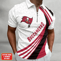 [SPECIAL OFFER] NEW CUSTOMIZED NFL10 TBB TAMPA BAY BUCCANEERS ZIP POLO SHIRT