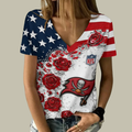 [SPECIAL OFFER] NEW CUSTOMIZED NFL10 TBB TAMPA BAY BUCCANEERS V-NECK FEMALE SHIRT