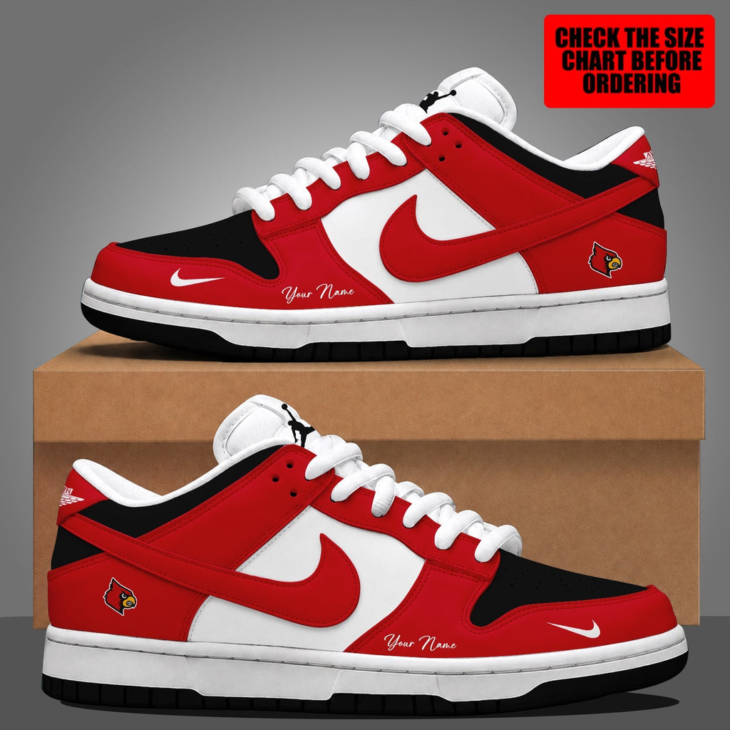 [FAN FAVORITE] NEW CUSTOMIZED NCAA FBS10 ULC LOUISVILLE CARDINALS DUNK LOW SHOES