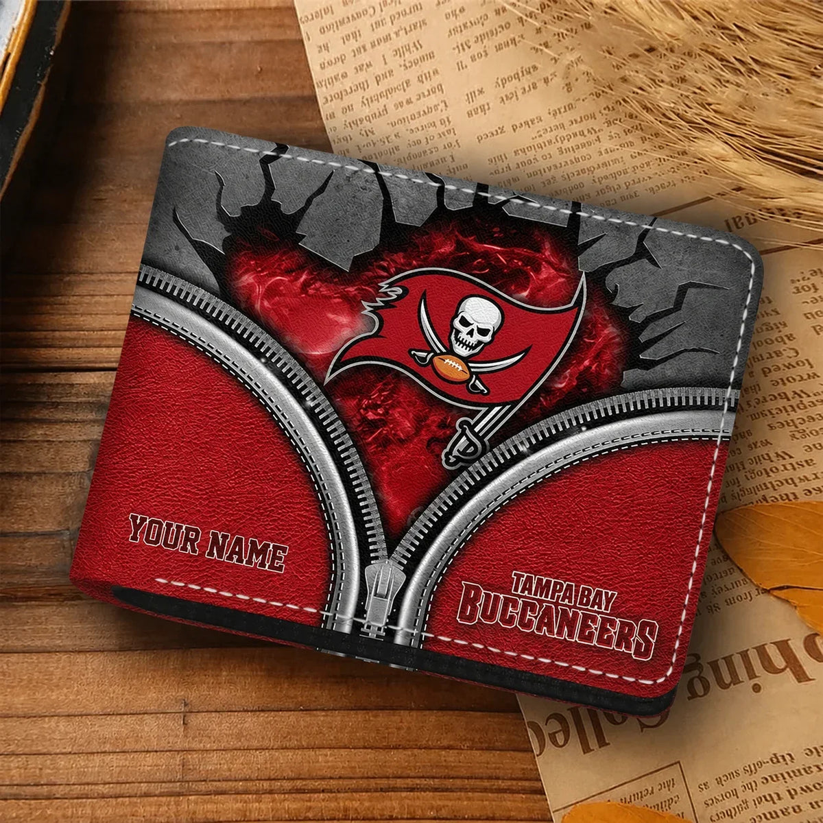 [SPECIAL OFFER] NEW CUSTOMIZED NFL10 TBB TAMPA BAY BUCCANEERS LEATHER WALLET