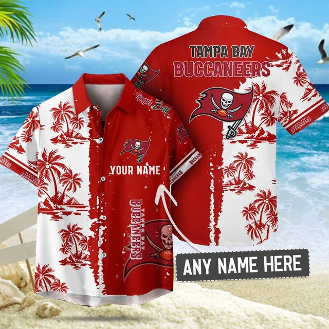 [SPECIAL OFFER] NEW CUSTOMIZED NFL10 TBB TAMPA BAY BUCCANEERS UNISEX HAWAIIAN SHIRT & SHORTS SET