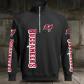[SPECIAL OFFER] NEW CUSTOMIZED NFL10 TBB TAMPA BAY BUCCANEERS MEN'S MULTICOLOR QUARTER-ZIP PULLOVER