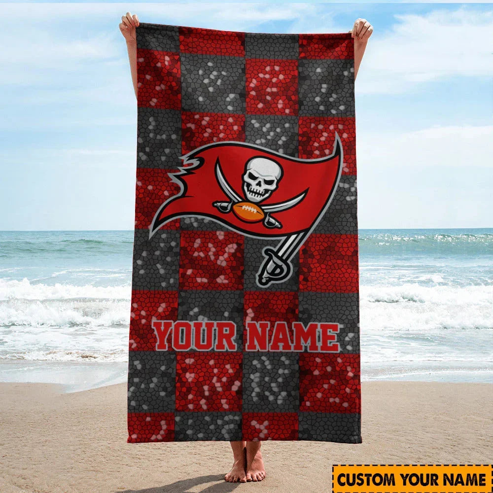 [SPECIAL OFFER] NEW CUSTOMIZED NFL10 TBB TAMPA BAY BUCCANEERS BEACH TOWEL