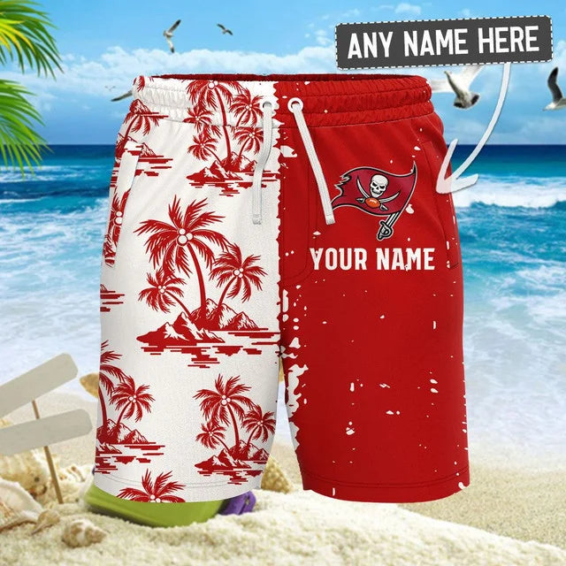 [SPECIAL OFFER] NEW CUSTOMIZED NFL10 TBB TAMPA BAY BUCCANEERS UNISEX HAWAIIAN SHIRT & SHORTS SET
