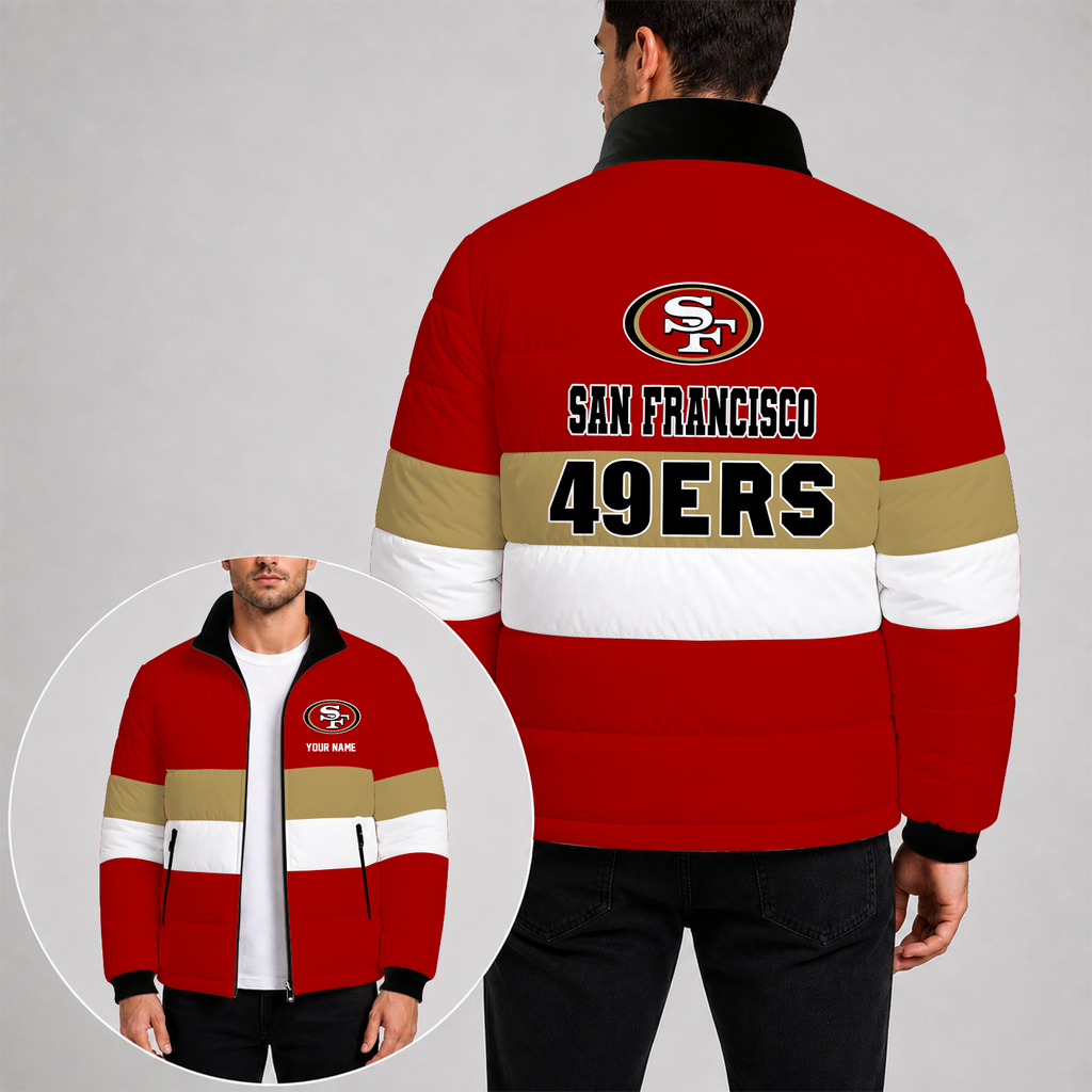 [SPECIAL OFFER] NEW CUSTOMIZED NFL11 SF49 SAN FRANCISCO 49ERS PUFFER JACKET