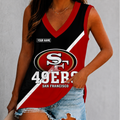 [SPECIAL OFFER] NEW CUSTOMIZED NFL11 SF49 SAN FRANCISCO 49ERS WOMEN'S V-NECK TANK TOP