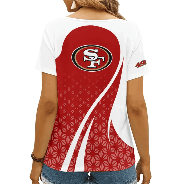 [SPECIAL OFFER] NEW CUSTOMIZED NFL11 SF49 SAN FRANCISCO 49ERS V-NECK FEMALE SHIRT