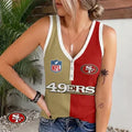 [SPECIAL OFFER] NEW CUSTOMIZED NFL11 SF49 SAN FRANCISCO 49ERS WOMEN'S V-NECK TANK TOP