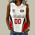 [SPECIAL OFFER] NEW CUSTOMIZED NFL11 SF49 SAN FRANCISCO 49ERS WOMEN'S SLEEVELESS HOODED POCKET TANK TOP