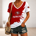 [SPECIAL OFFER] NEW CUSTOMIZED NFL11 SF49 SAN FRANCISCO 49ERS V-NECK FEMALE SHIRT