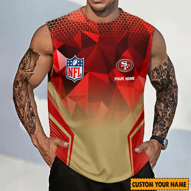 [SPECIAL OFFER] NEW CUSTOMIZED NFL11 SF49 SAN FRANCISCO 49ERS MEN'S GYM SHIRT