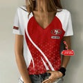 [SPECIAL OFFER] NEW CUSTOMIZED NFL11 SF49 SAN FRANCISCO 49ERS V-NECK FEMALE SHIRT