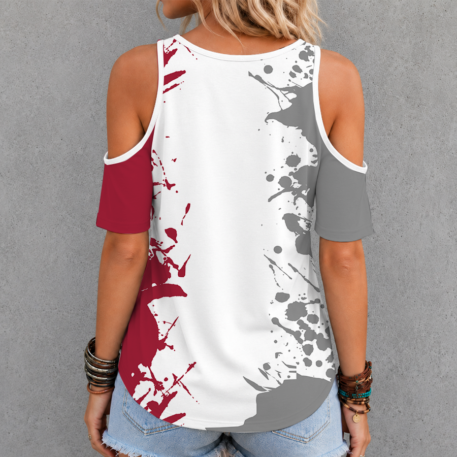 [FAN FAVORITE] NEW CUSTOMIZED NCAA FBS12 AKR ARKANSAS RAZORBACKS CRISS CROSS V-NECK TOP