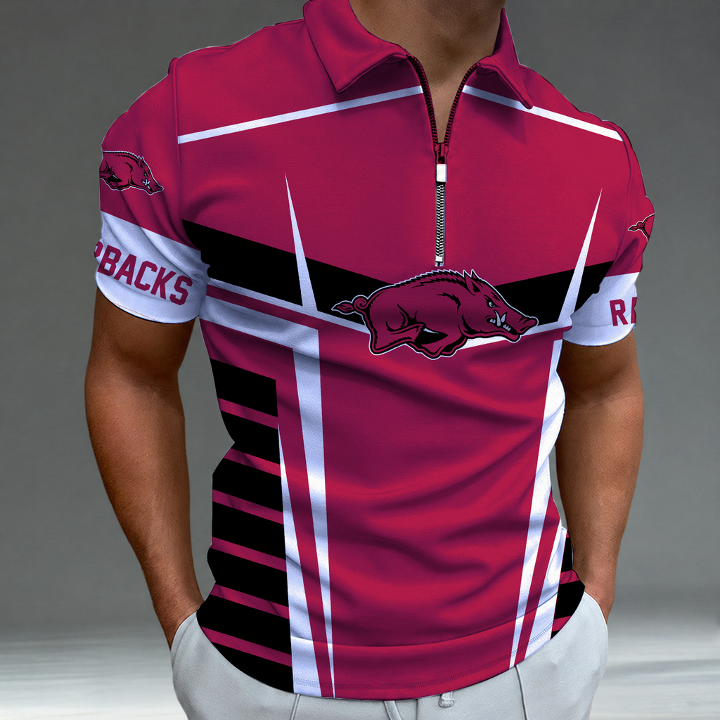 [FAN FAVORITE] NEW CUSTOMIZED NCAA FBS12 AKR ARKANSAS RAZORBACKS POLO SHIRT