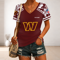 [SPECIAL OFFER] NEW CUSTOMIZED NFL12 WTC WASHINGTON COMMANDERS V-NECK FEMALE SHIRT