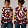 [SPECIAL OFFER] NEW CUSTOMIZED NFL12 WTC WASHINGTON COMMANDERS WOMEN'S BACK V-CUT LONG-SLEEVE SHIRT