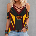 [SPECIAL OFFER] NEW CUSTOMIZED NFL12 WTC WASHINGTON COMMANDERS CRISS CROSS V-NECK TOP
