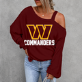 [SPECIAL OFFER] NEW CUSTOMIZED NFL12 WTC WASHINGTON COMMANDERS WOMEN'S OFF-SHOULDER LONG SLEEVE SHIRT
