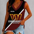 [SPECIAL OFFER] NEW CUSTOMIZED NFL12 WTC WASHINGTON COMMANDERS WOMEN'S V-NECK TANK TOP