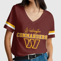 [SPECIAL OFFER] NEW CUSTOMIZED NFL12 WTC WASHINGTON COMMANDERS V-NECK FEMALE SHIRT