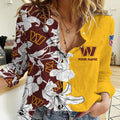 [SPECIAL OFFER] NEW CUSTOMIZED NFL12 WTC WASHINGTON COMMANDERS WOMEN CASUAL SHIRT FOR FAN