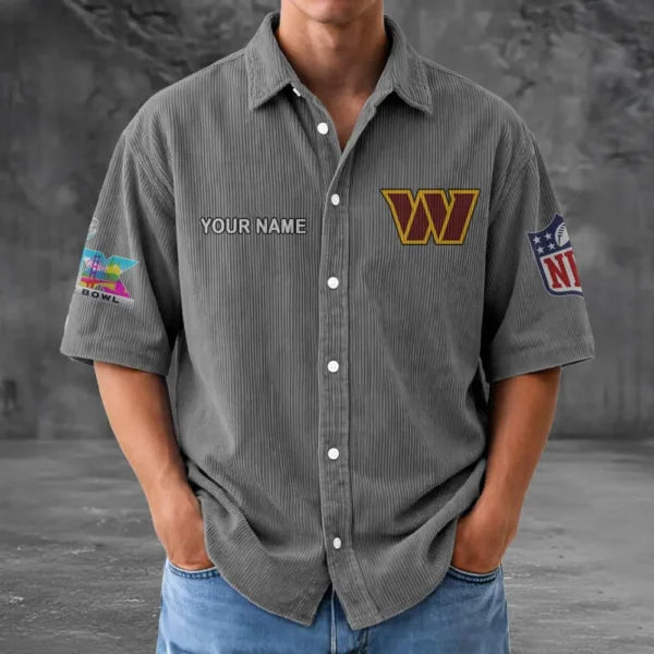 [SPECIAL OFFER] NEW CUSTOMIZED NFL12 WTC WASHINGTON COMMANDERS SEERSUCKER BUTTON SHIRT