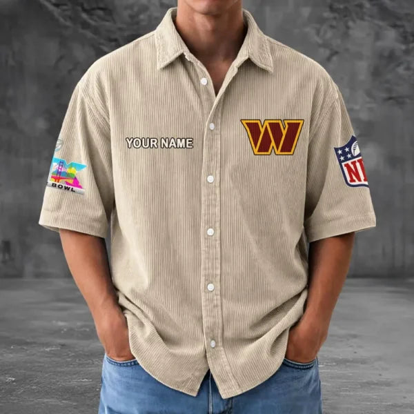 [SPECIAL OFFER] NEW CUSTOMIZED NFL12 WTC WASHINGTON COMMANDERS SEERSUCKER BUTTON SHIRT