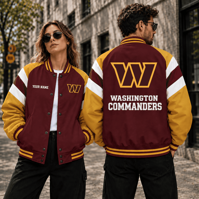 [SPECIAL OFFER] NEW CUSTOMIZED NFL12 WTC WASHINGTON COMMANDERS SATIN VARSITY & BASEBALL JACKET