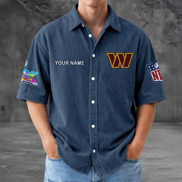 [SPECIAL OFFER] NEW CUSTOMIZED NFL12 WTC WASHINGTON COMMANDERS SEERSUCKER BUTTON SHIRT