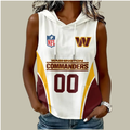 [SPECIAL OFFER] NEW CUSTOMIZED NFL12 WTC WASHINGTON COMMANDERS WOMEN'S SLEEVELESS HOODED POCKET TANK TOP