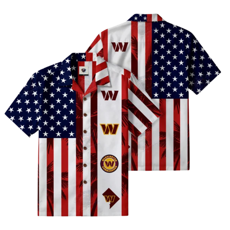 [SPECIAL OFFER] NEW CUSTOMIZED NFL12 WTC WASHINGTON COMMANDERS PATRIOTIC 250 USA HAWAIIAN SHIRT