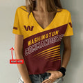 [SPECIAL OFFER] NEW CUSTOMIZED NFL12 WTC WASHINGTON COMMANDERS V-NECK FEMALE SHIRT