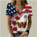[SPECIAL OFFER] NEW CUSTOMIZED NFL12 WTC WASHINGTON COMMANDERS V-NECK FEMALE SHIRT