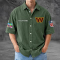 [SPECIAL OFFER] NEW CUSTOMIZED NFL12 WTC WASHINGTON COMMANDERS SEERSUCKER BUTTON SHIRT
