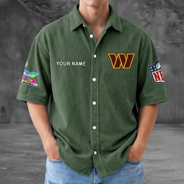 [SPECIAL OFFER] NEW CUSTOMIZED NFL12 WTC WASHINGTON COMMANDERS SEERSUCKER BUTTON SHIRT