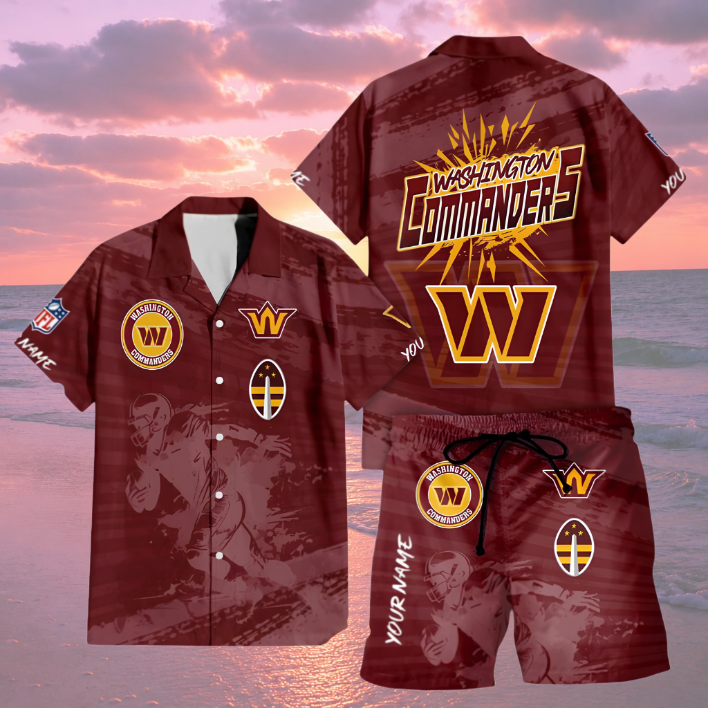 [SPECIAL OFFER] NEW CUSTOMIZED NFL12 WTC WASHINGTON COMMANDERS UNISEX HAWAIIAN SHIRT & SHORTS SET